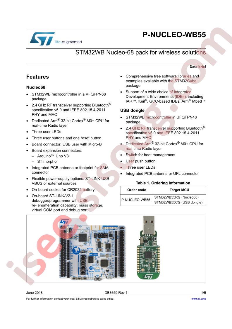 P-NUCLEO-WB55 Data Brief