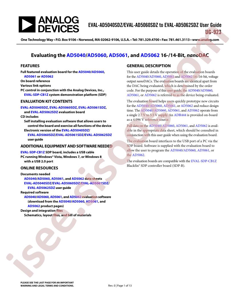 EVAL-AD5040SDZ,60-62SDZ Guide