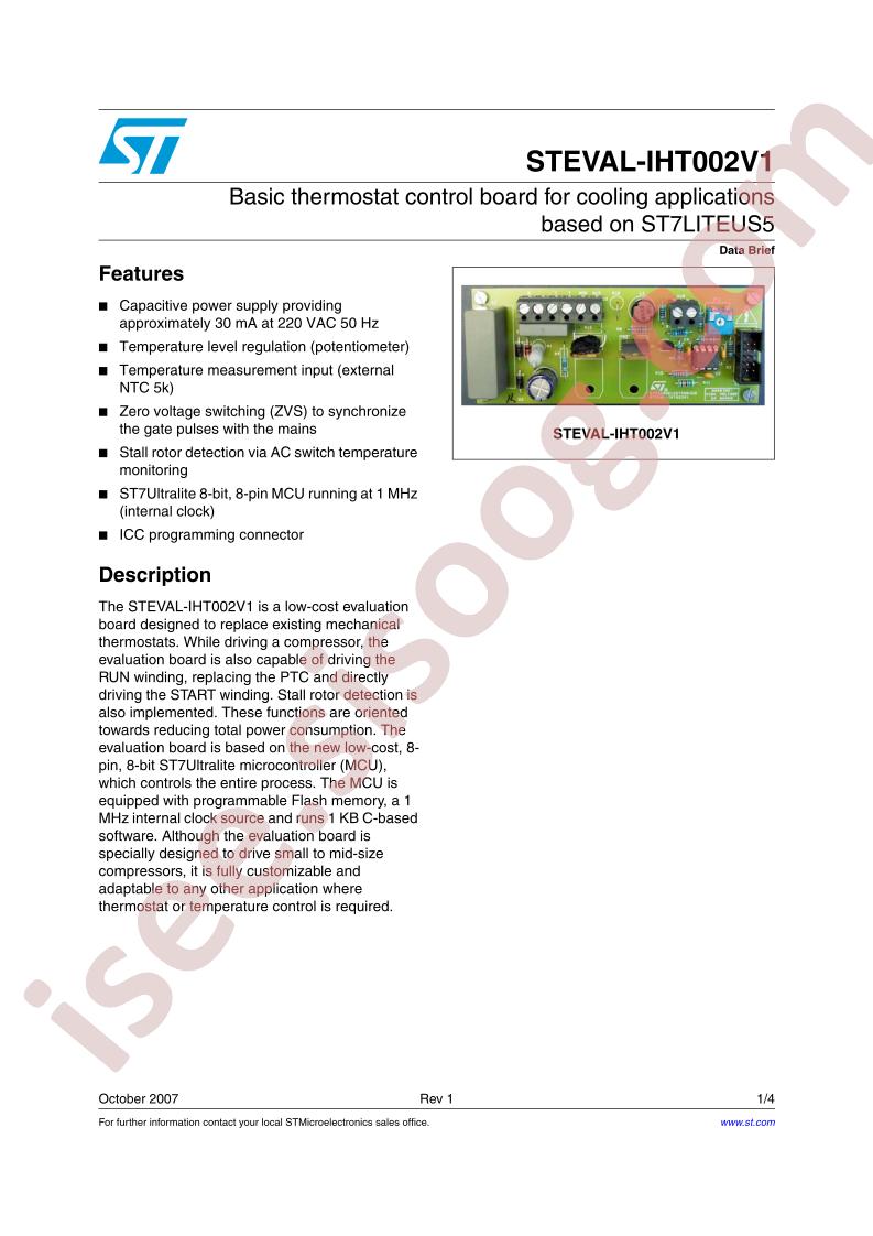 STEVAL-IHT002V1 Data Brief