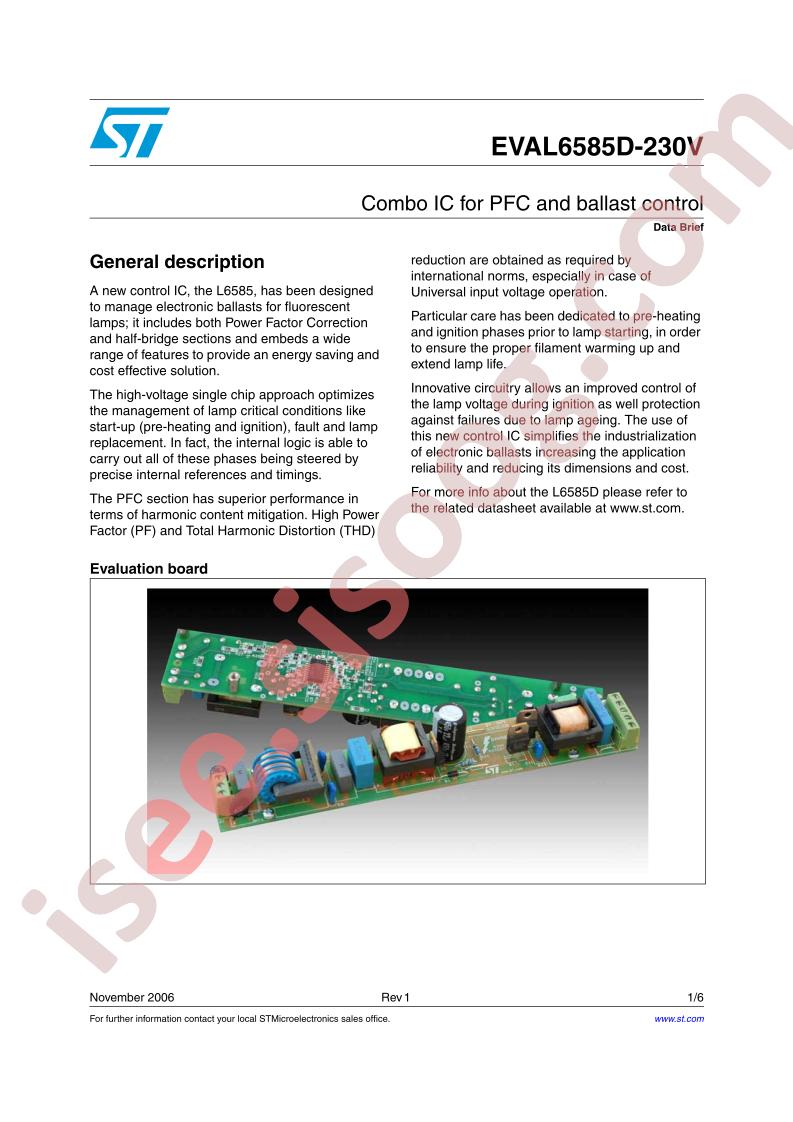 EVAL6585D-230V Data Brief