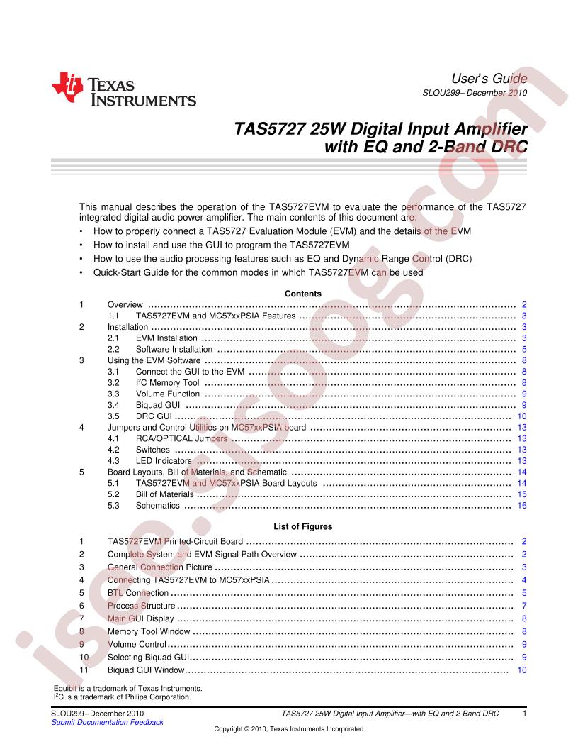 TAS5727 EVM User Guide
