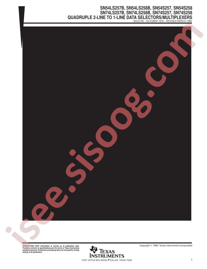 SN54,74(LS,S)257,258(B)