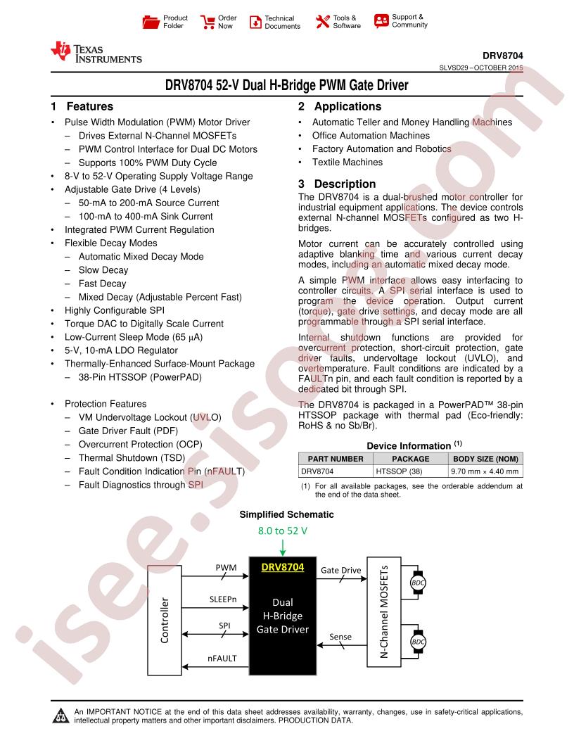 DRV8704 Datasheet