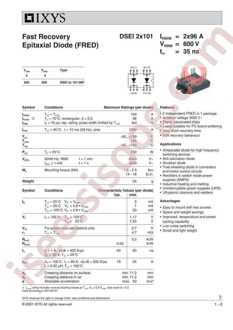 DSEI2X101-06P Type