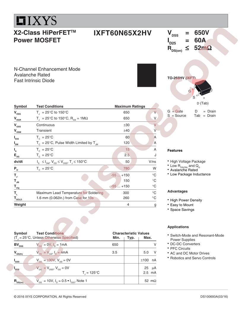 IXFT60N65X2HV
