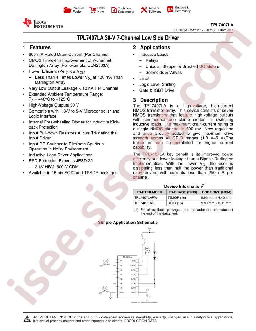 TPL7407LA Datasheet
