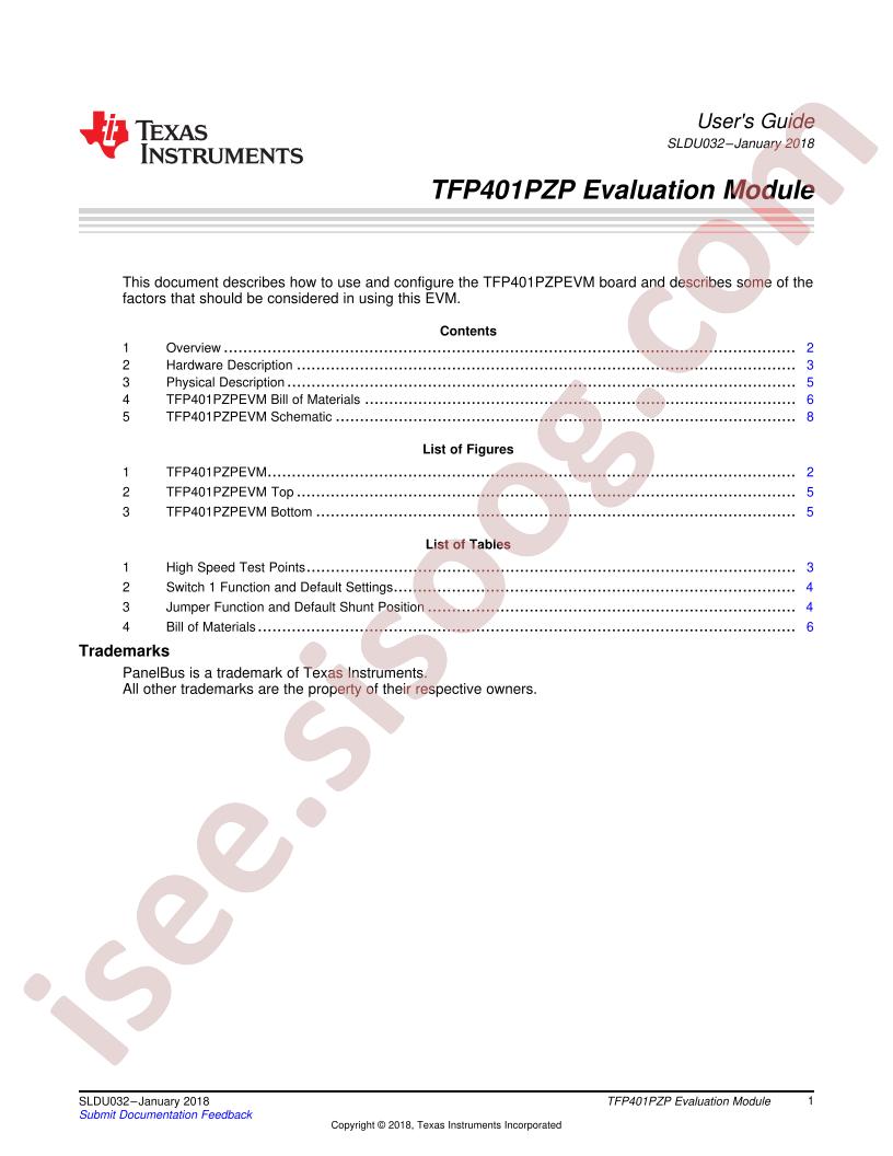 TFP401PZPEVM User Guide