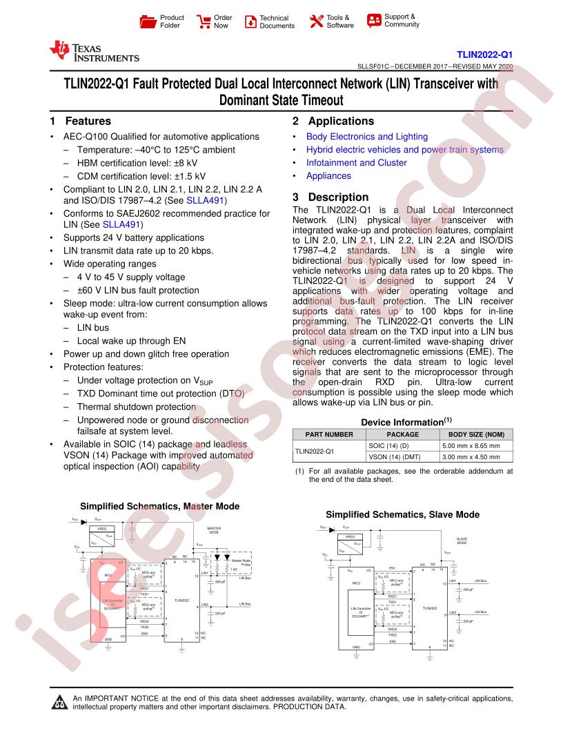 TLIN2022-Q1 Datasheet