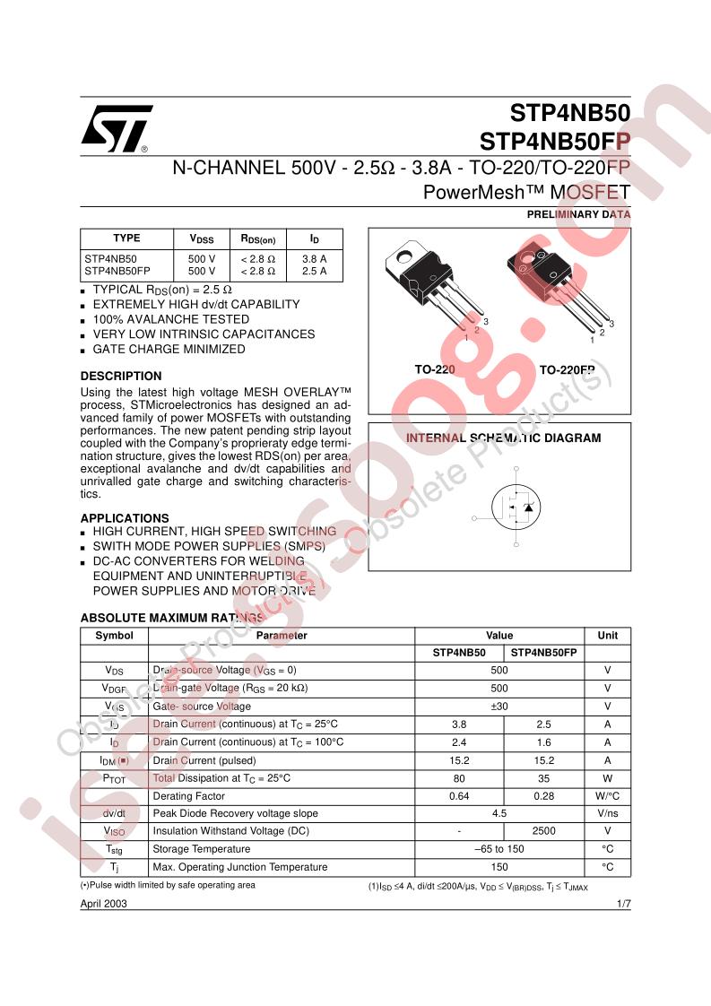 STP4NB50(FP)