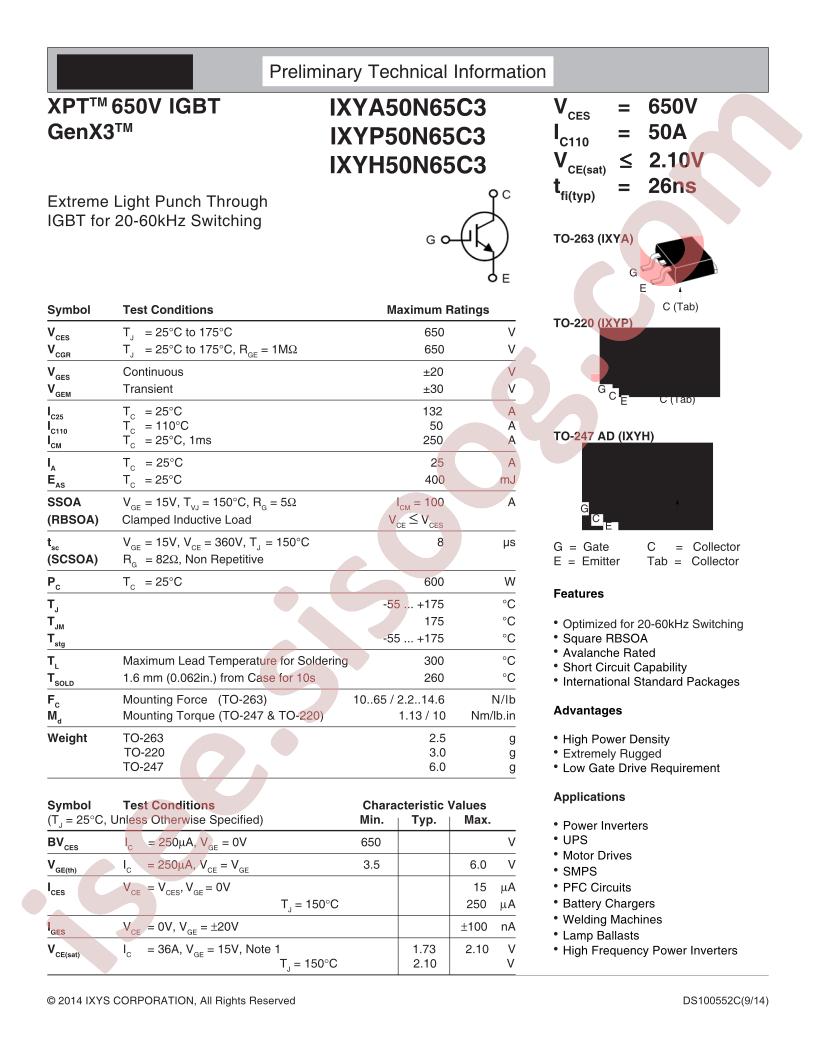 IXYx50N65C3