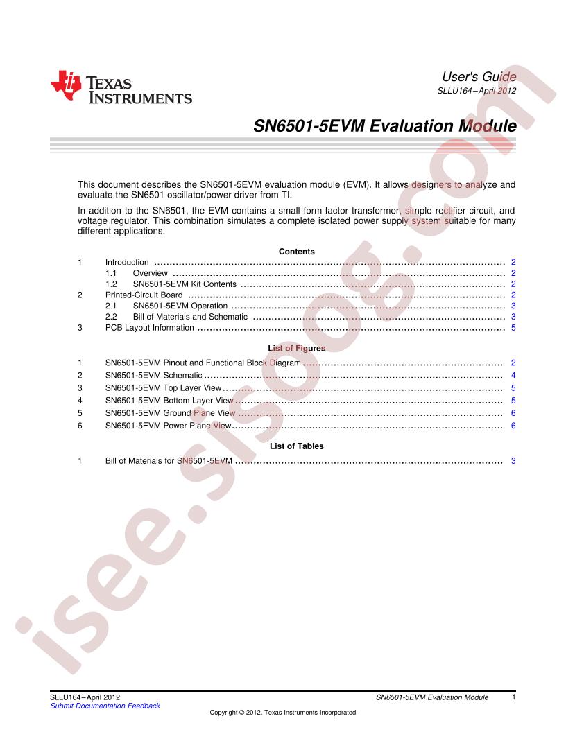 SN6501-5EVM User Guide