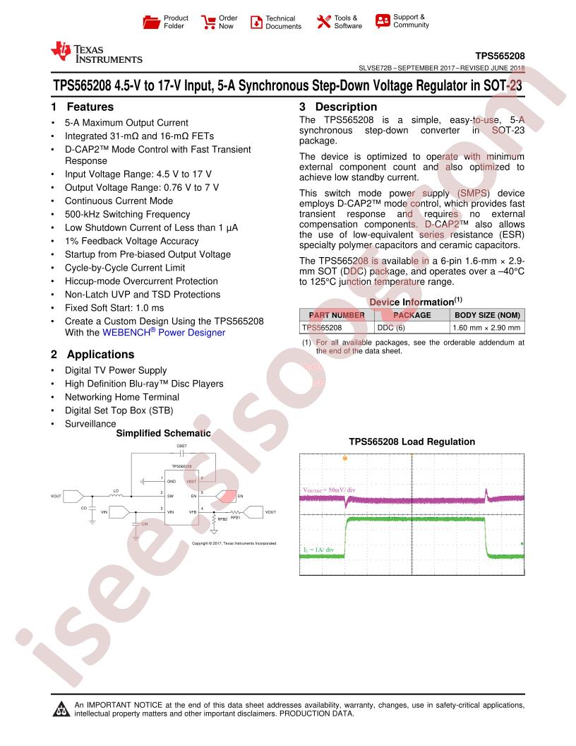 TPS565208 Datasheet