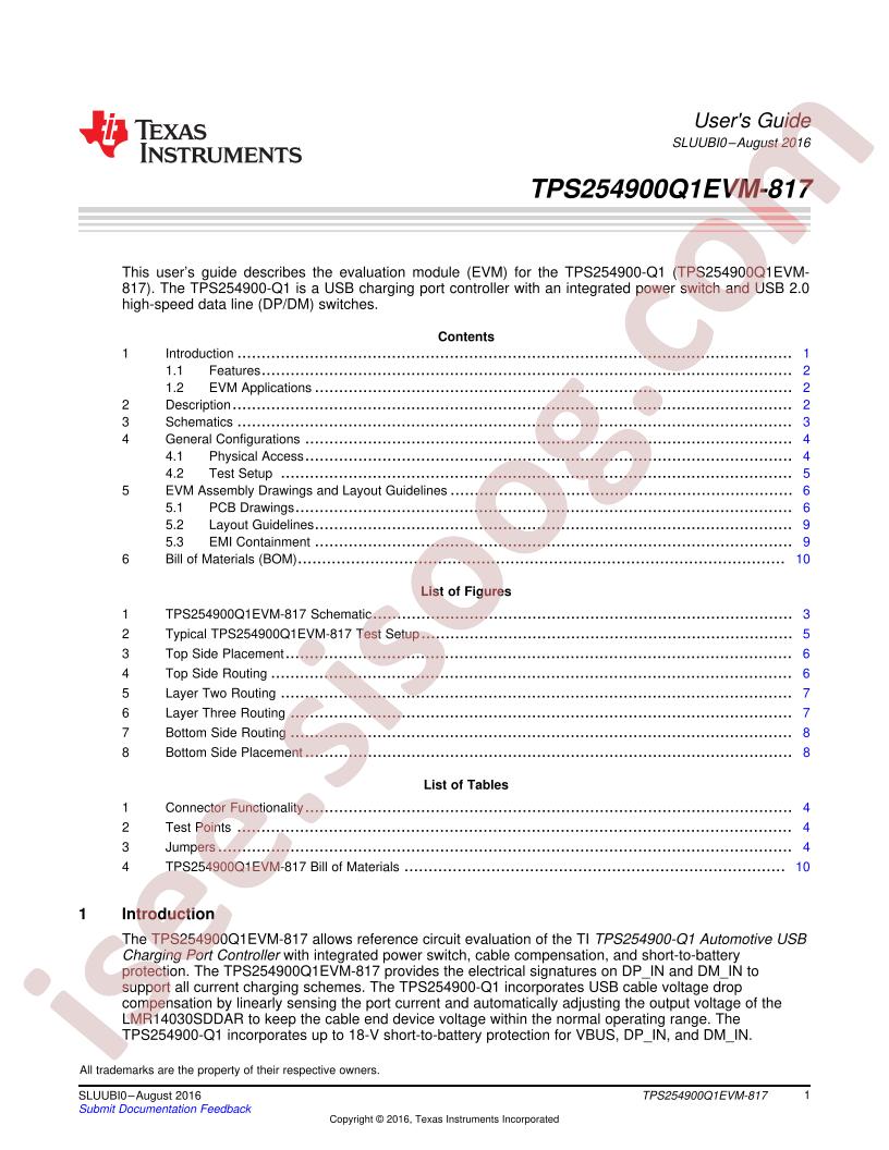 TPS254900Q1EVM-817 User Guide