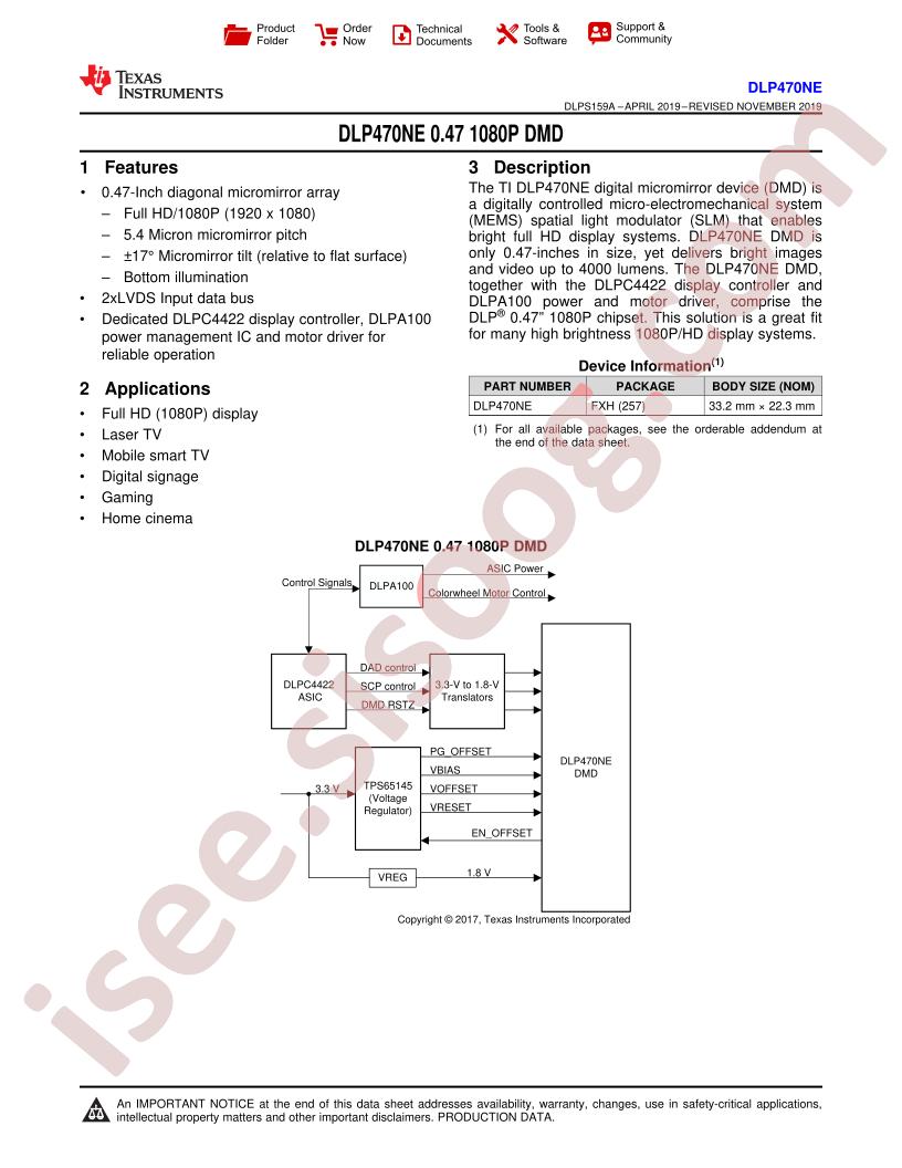 DLP470NE Datasheet