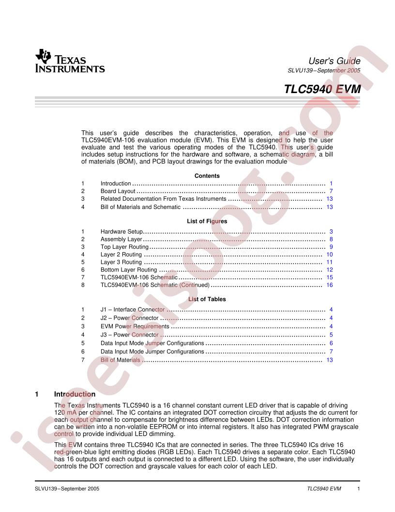 TLC5940 EVM Users Guide