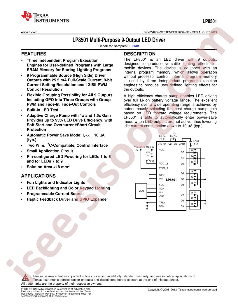 LP8501 Datasheet