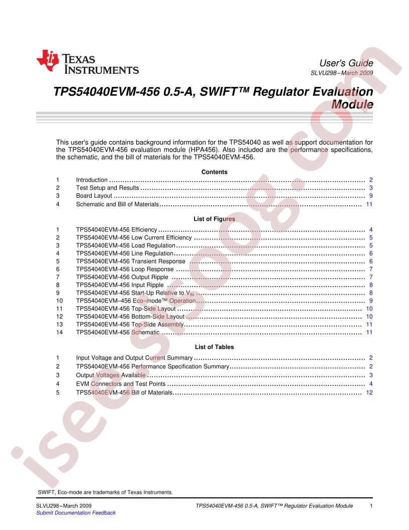 TPS54040EVM-456 Guide