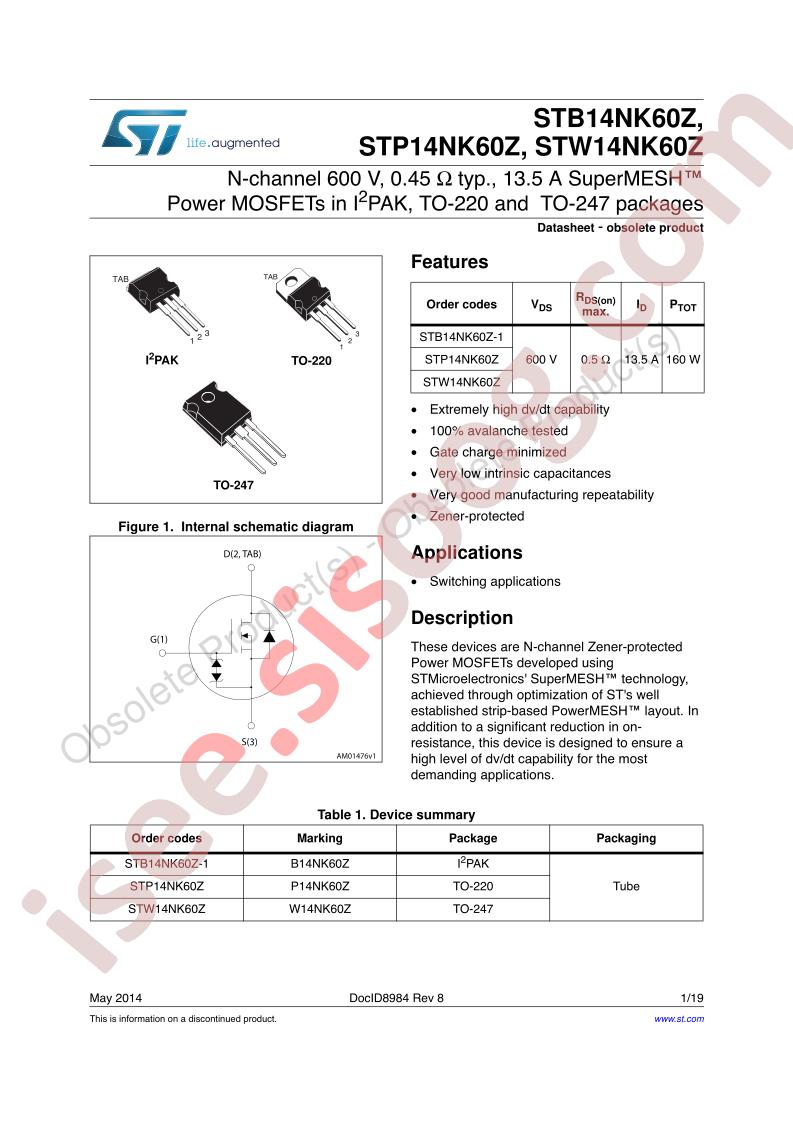 STx14NK60Z(FP,-1)