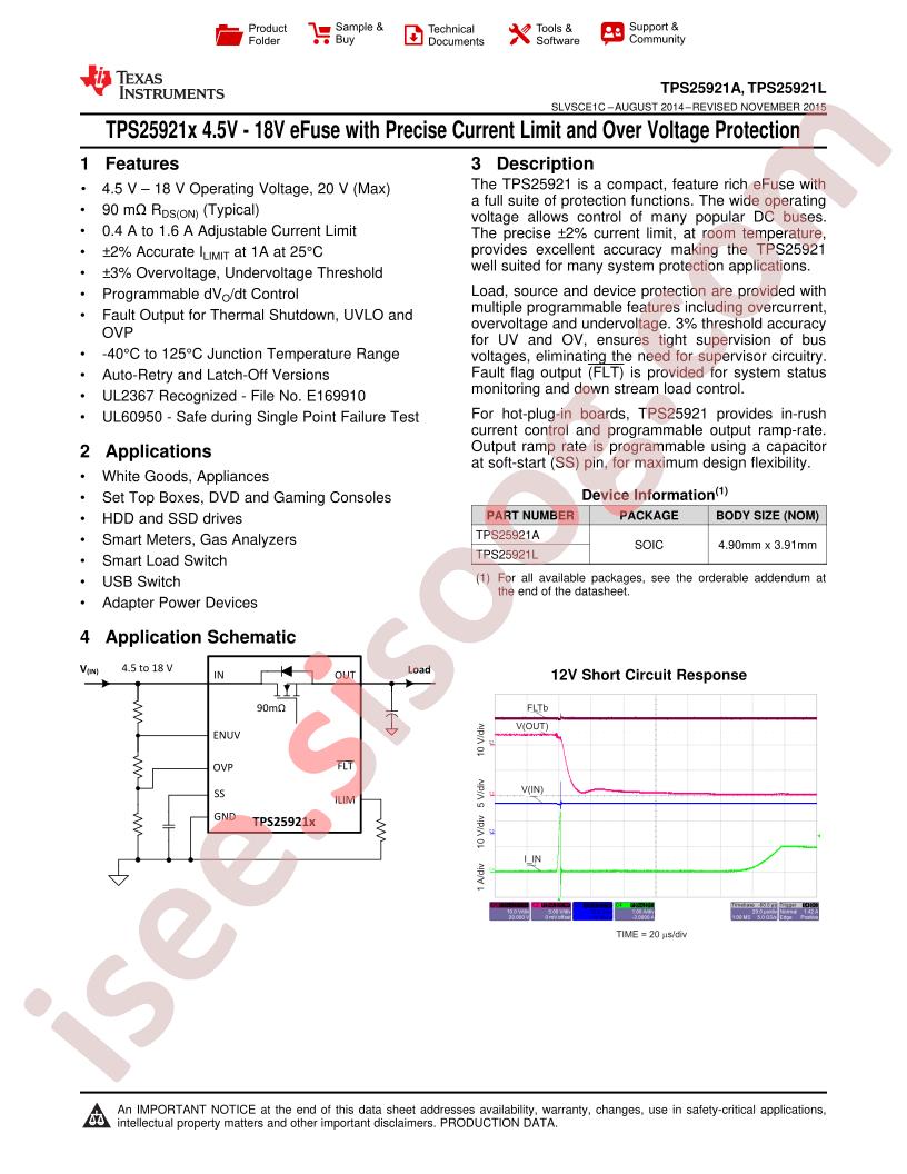 TPS25921(A,L) Datasheet