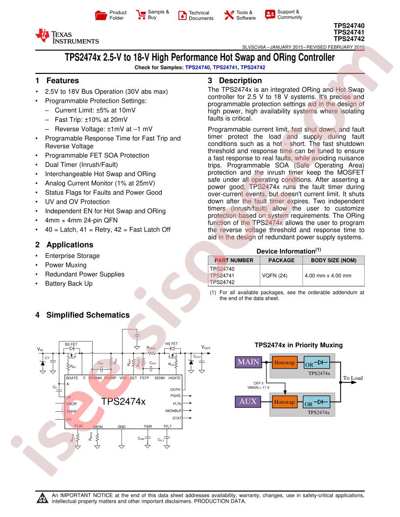 TPS2474x Datasheet