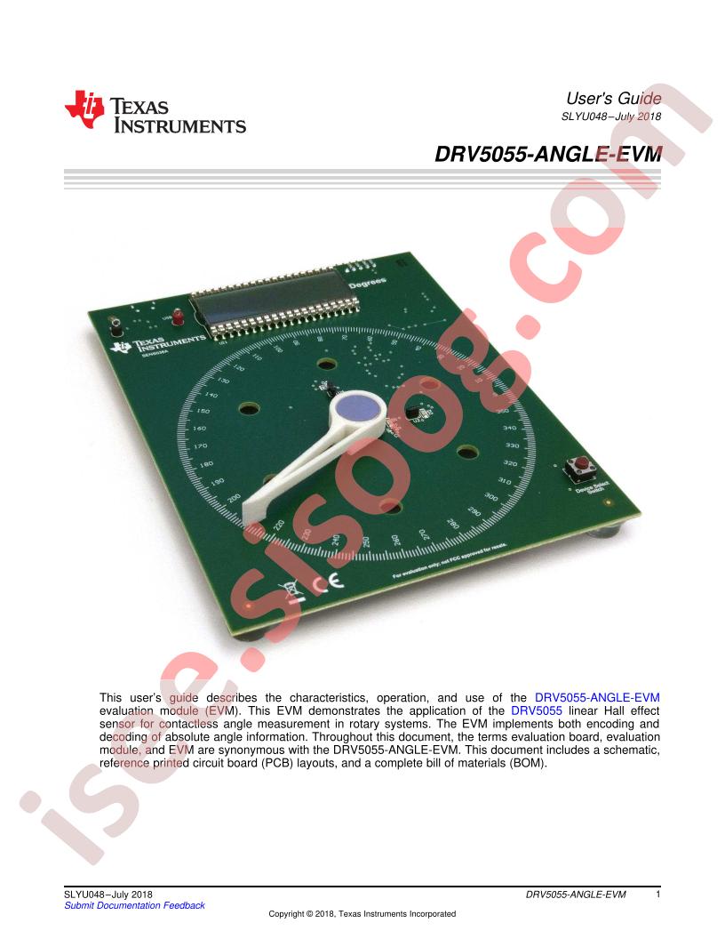 DRV5055-ANGLE-EVM User Guide