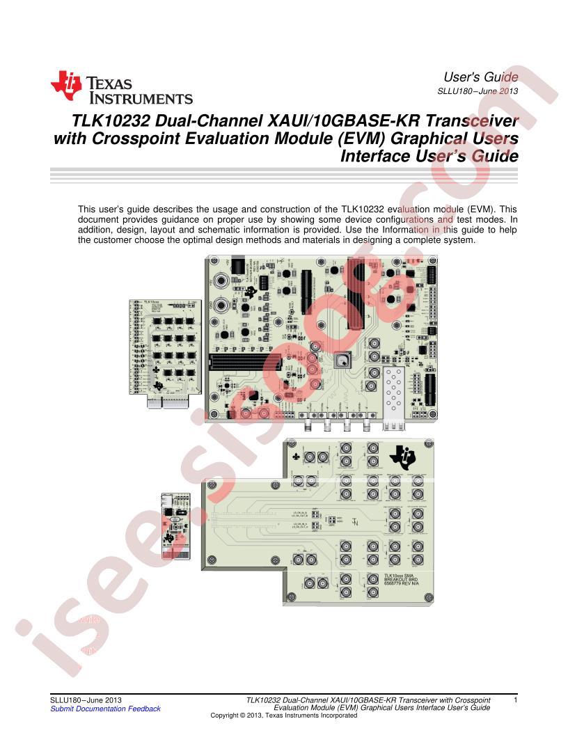 TLK10232EVM User Guide User Guide