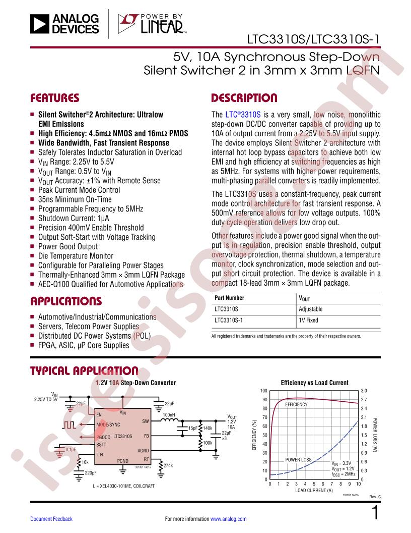 LTC3310S, LTC3310S-1