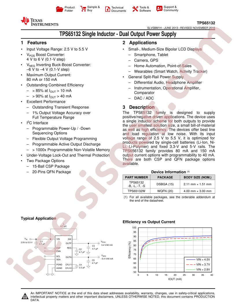 TPS65132 Datasheet