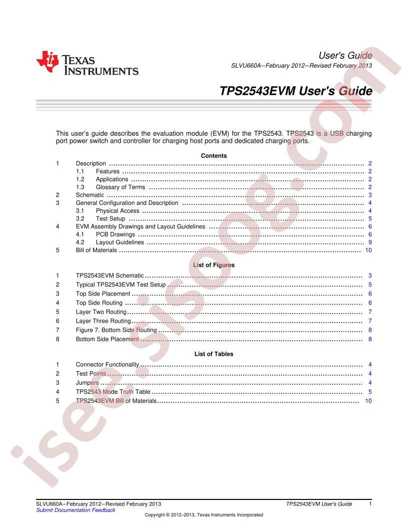 TPS2543EVM User Guide