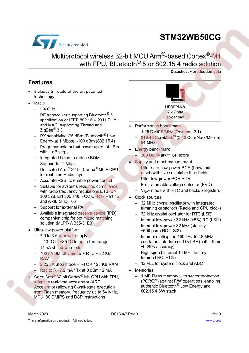 STM32WB50CGU5