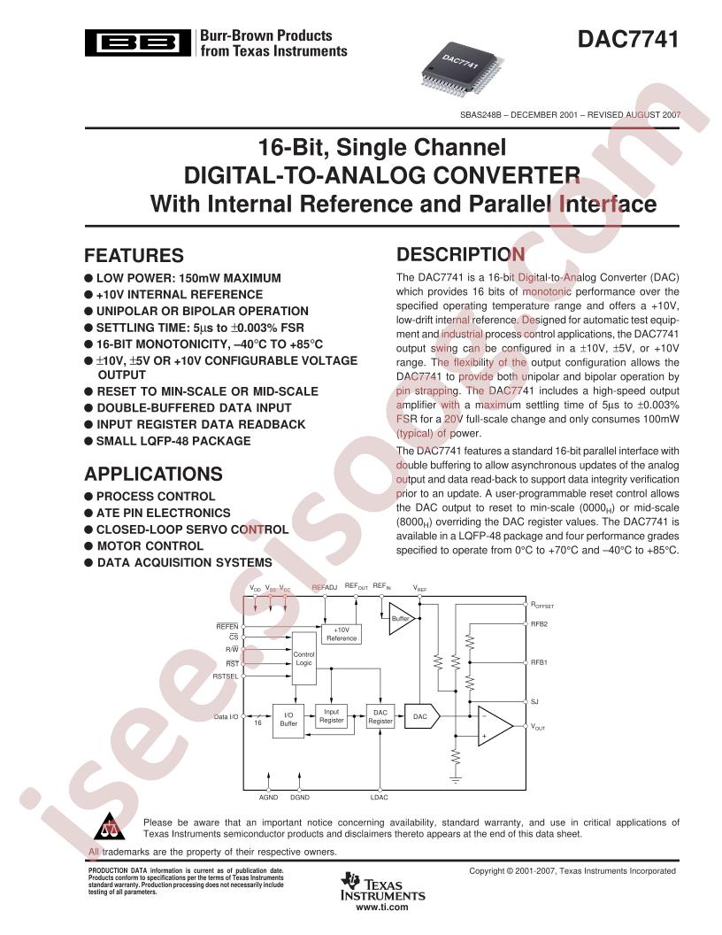 DAC7741 Datasheet