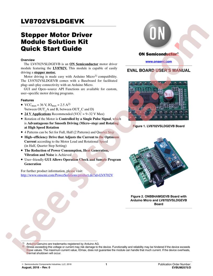 LV8702VSLDGEVK Quick Start Guide