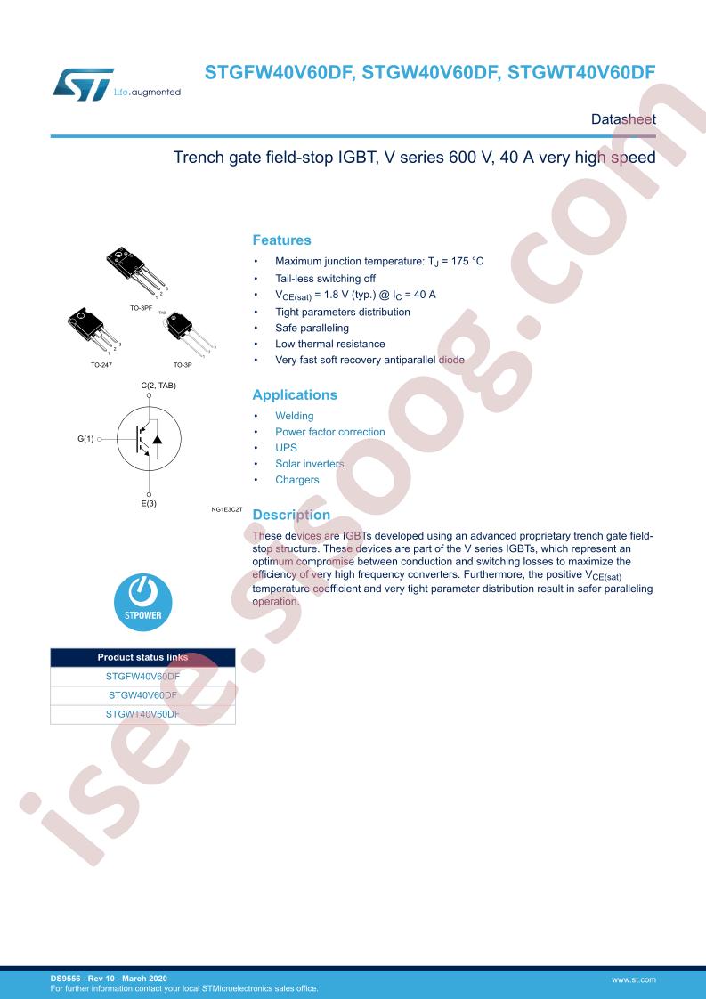 STGW(T)40V60DF