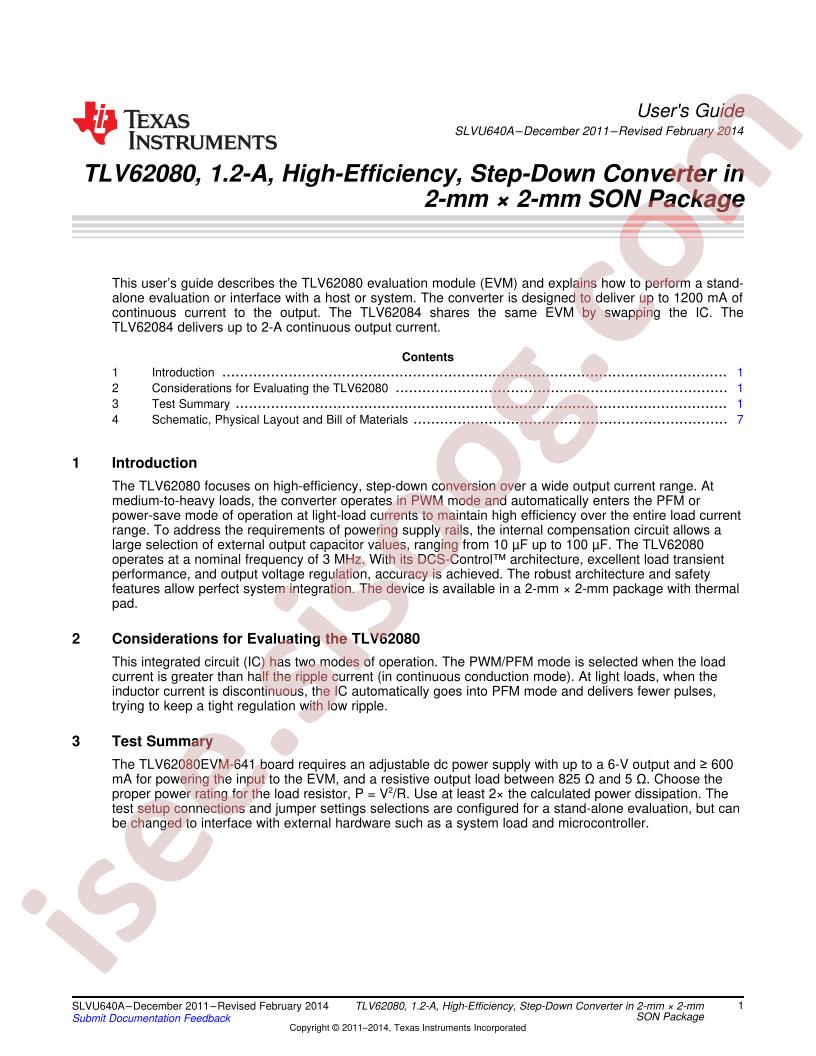 TLV62080EVM User Guide