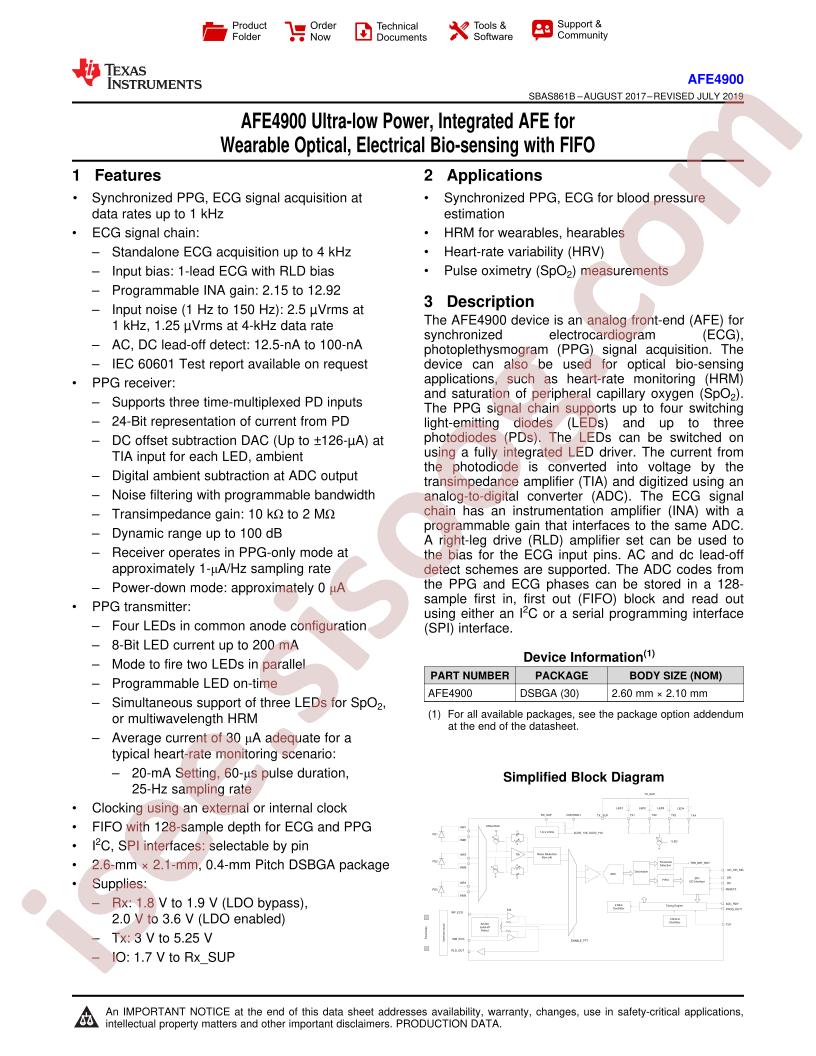 AFE4900 Datasheet