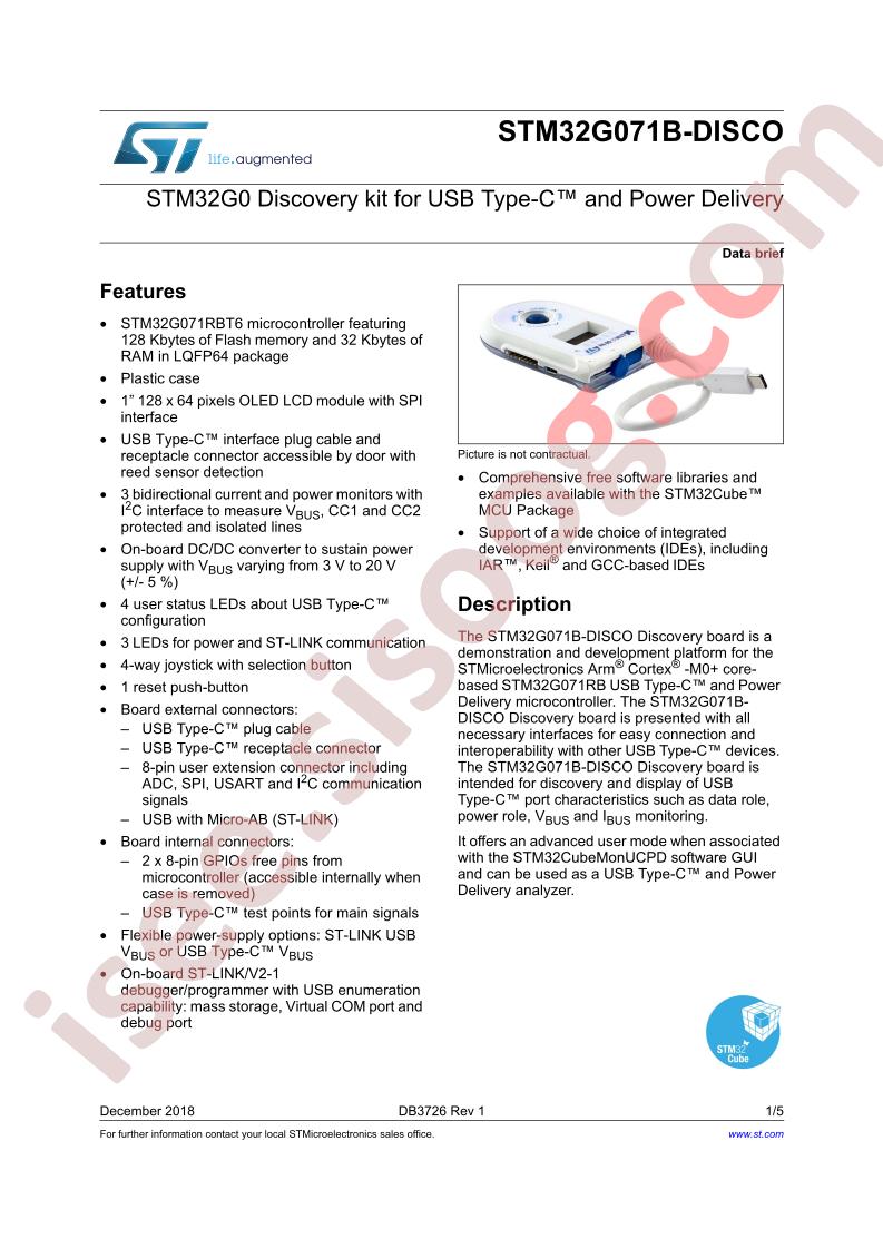 STM32G071B-DISCO Data Brief