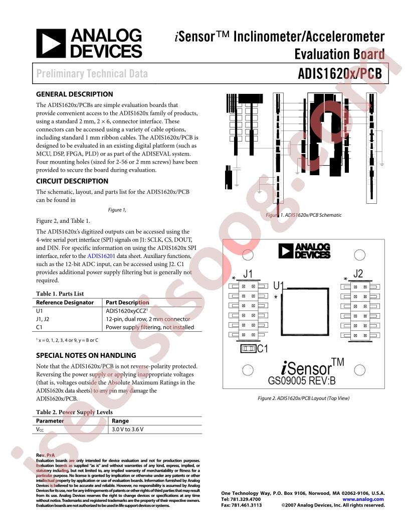 ADIS1620x/PCB