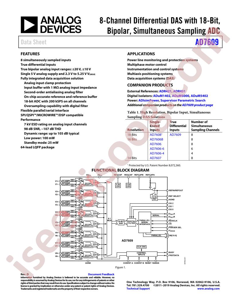 AD7609 Datasheet