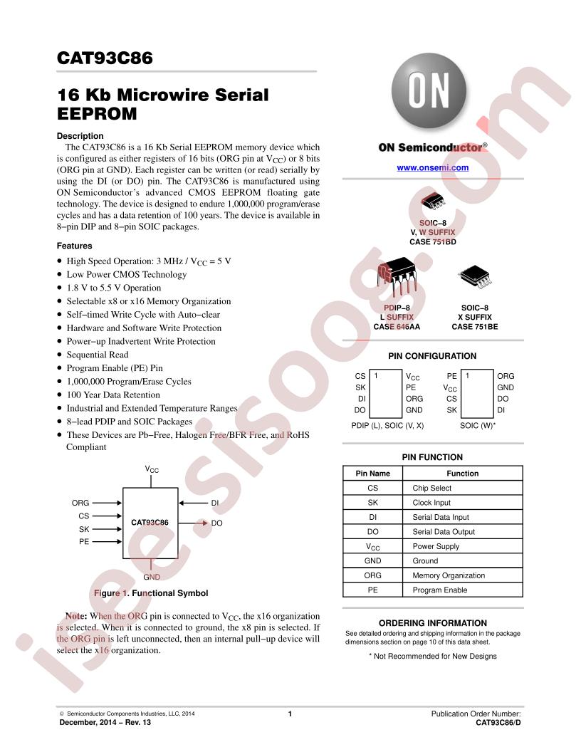 CAT93C86 Datasheet