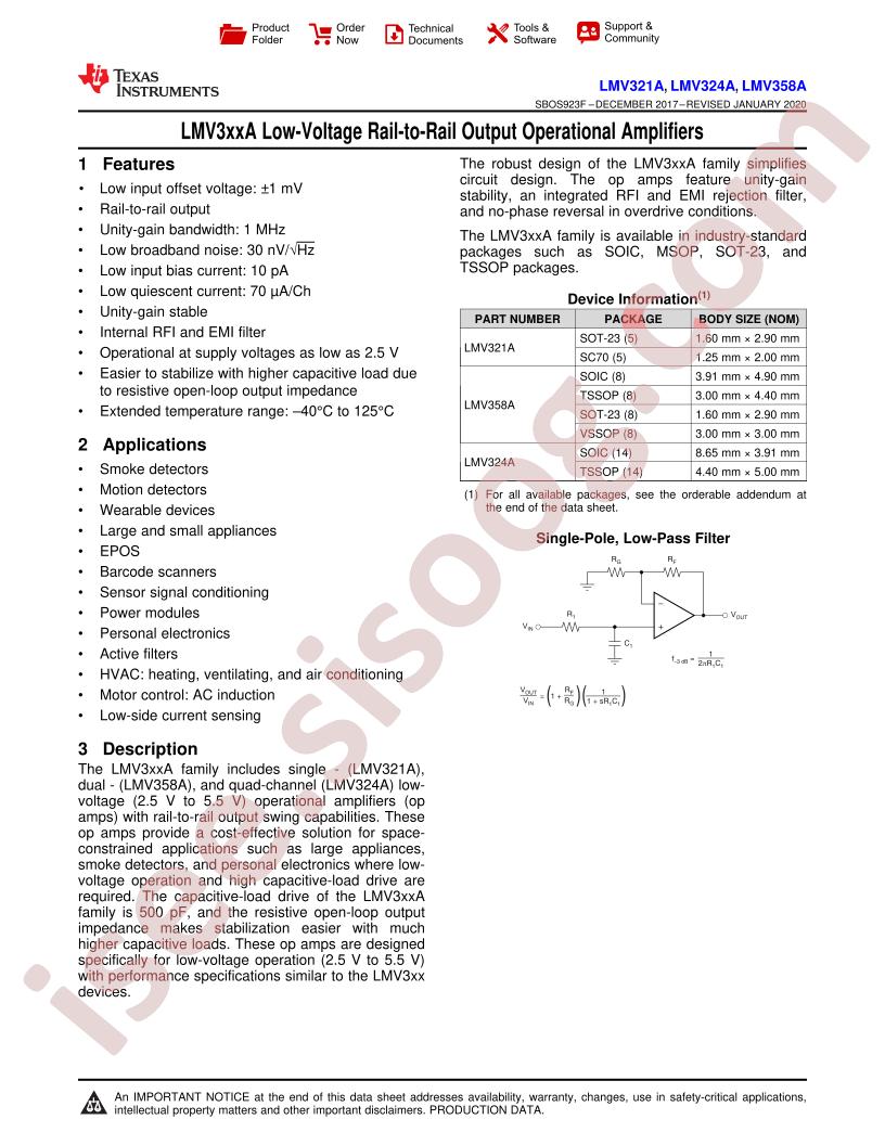 LMV358A Datasheet