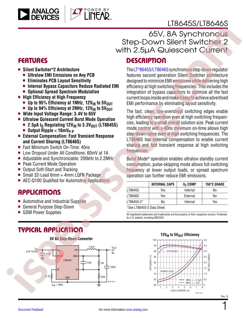 LT8645S, LT8646S Datasheet