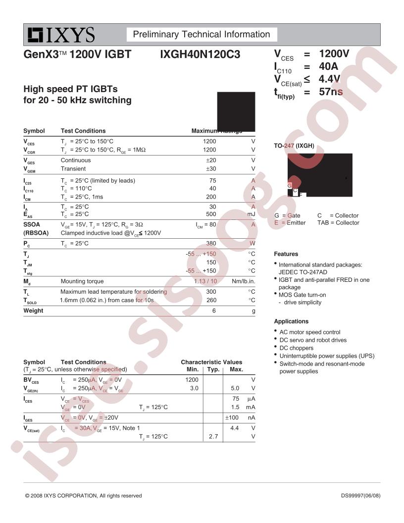 IXGH40N120C3