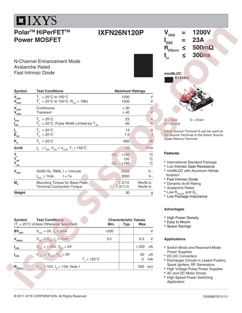 IXFN26N120P