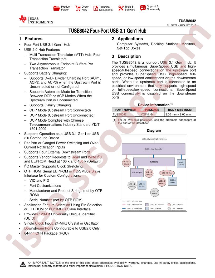 TUSB8042 Datasheet