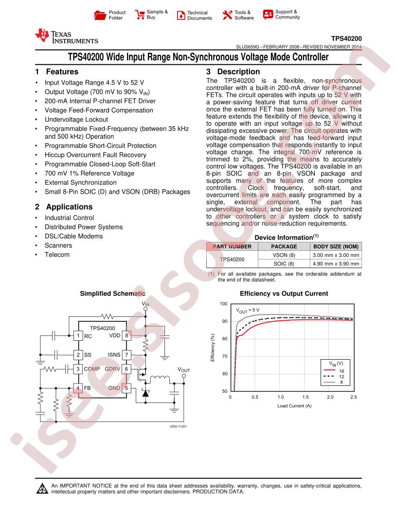 TPS40200 Datasheet