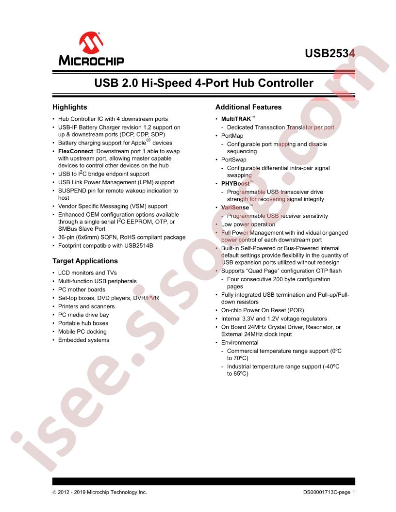 USB2534 Datasheet