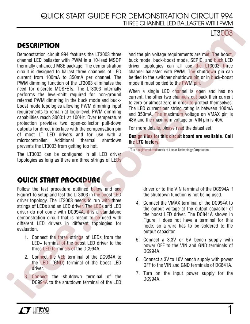 DC994 Quick Start Guide