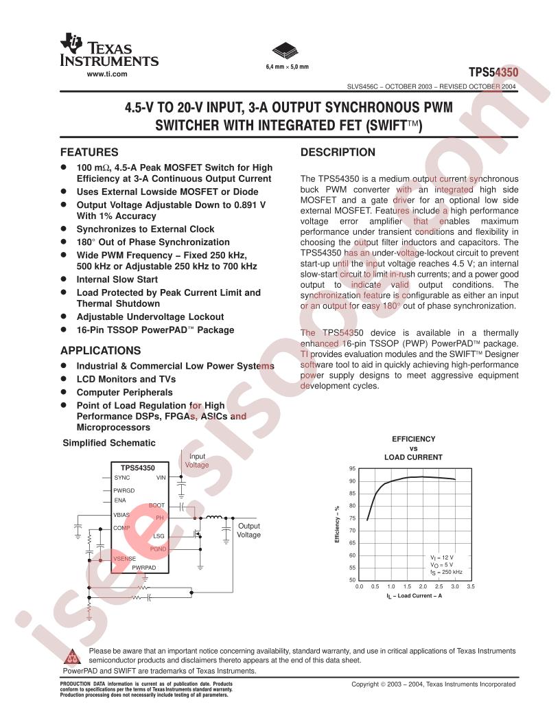TPS54350 DataSheet