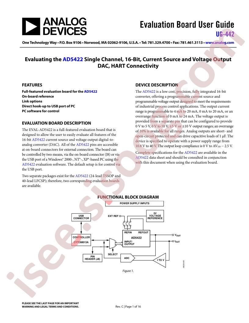 EVAL-AD5422LFEBZ Eval Board