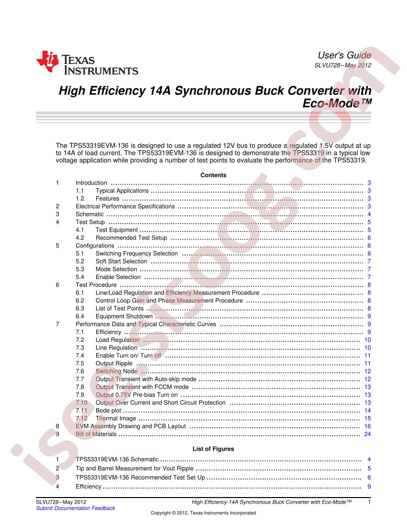 TPS53319EVM-136 User Guide